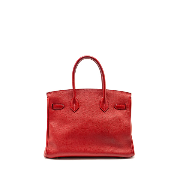 HERMES Birkin 30 Epsom Q5 Rouge Casaque GHW Stamp Square R