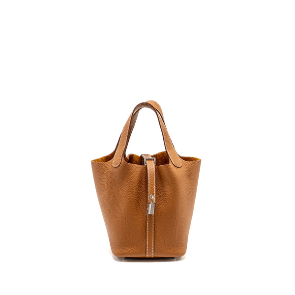 Hermes Picotin 18 Lock Bag Clemence Gold SHW Stamp B
