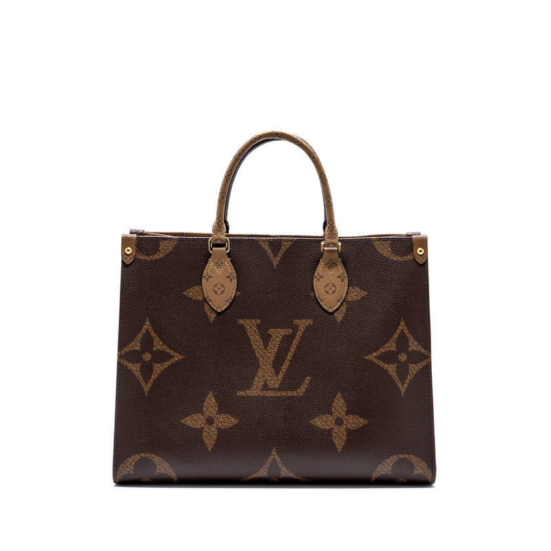 Louis Vuitton OntheGo MM Monogram Reverse Canvas GHW (New Version)