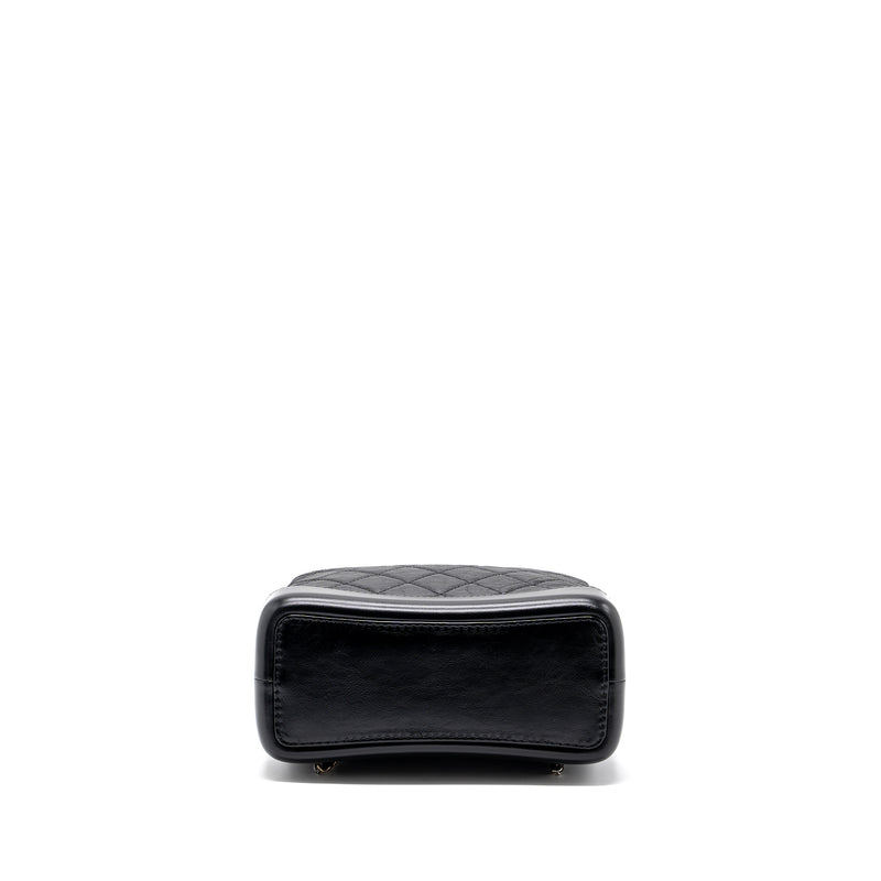 Chanel Small Gabrielle Backpack Aged Calfskin Black Ruthenium Hardware (microchip)