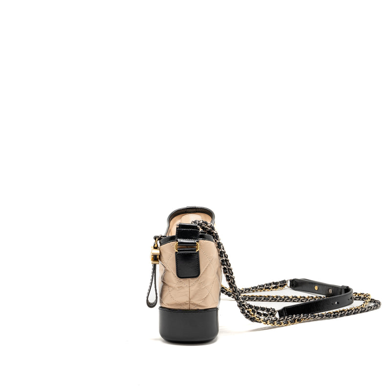 Chanel Small Gabrielle Hobo Bag Calfskin Beige Multicolour Hardware