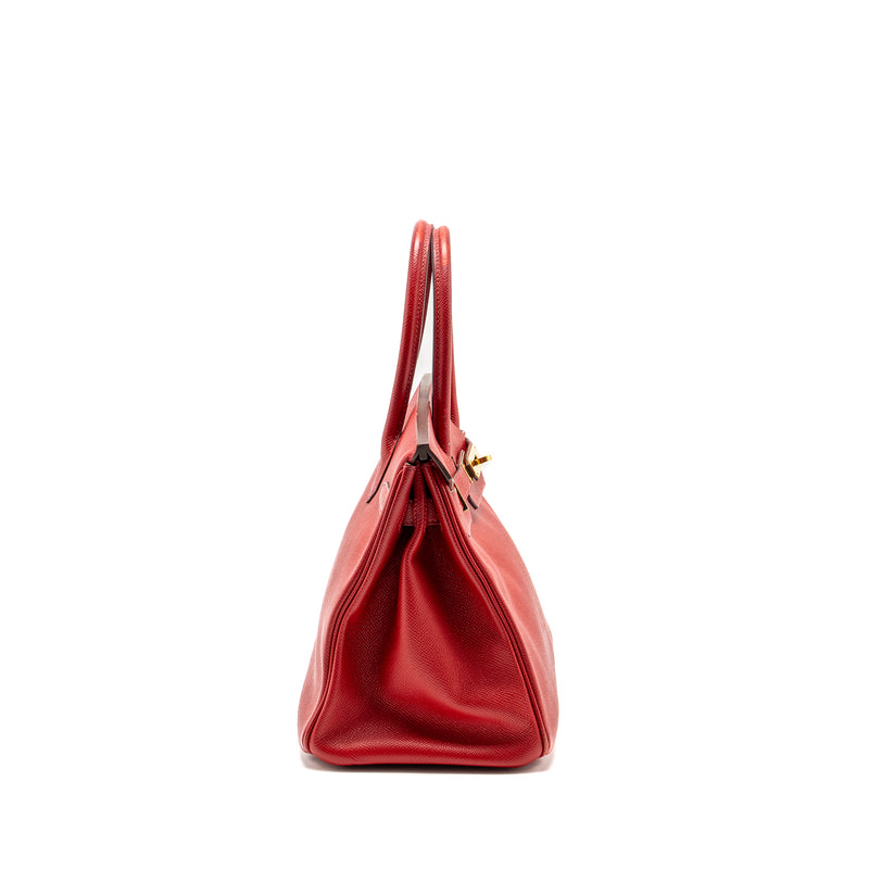 HERMES Birkin 30 Epsom Q5 Rouge Casaque GHW Stamp Square R
