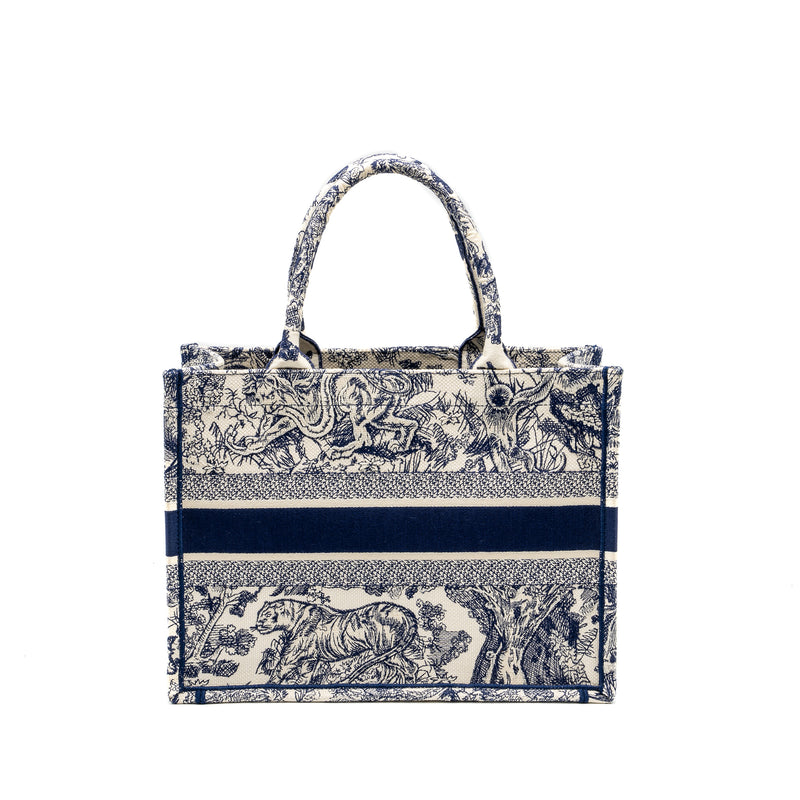 Dior Medium Book tote Blue Toile De Jouy Embroidery Canvas