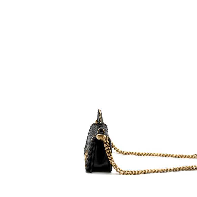 Chanel Top Handle Small Boy Bag Calfskin Black Brushed GHW