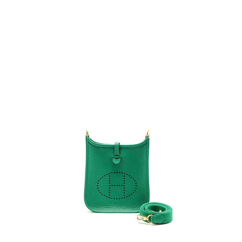 Hermes Mini Evelyn Clemence Vert Vertigo GHW Stamp W