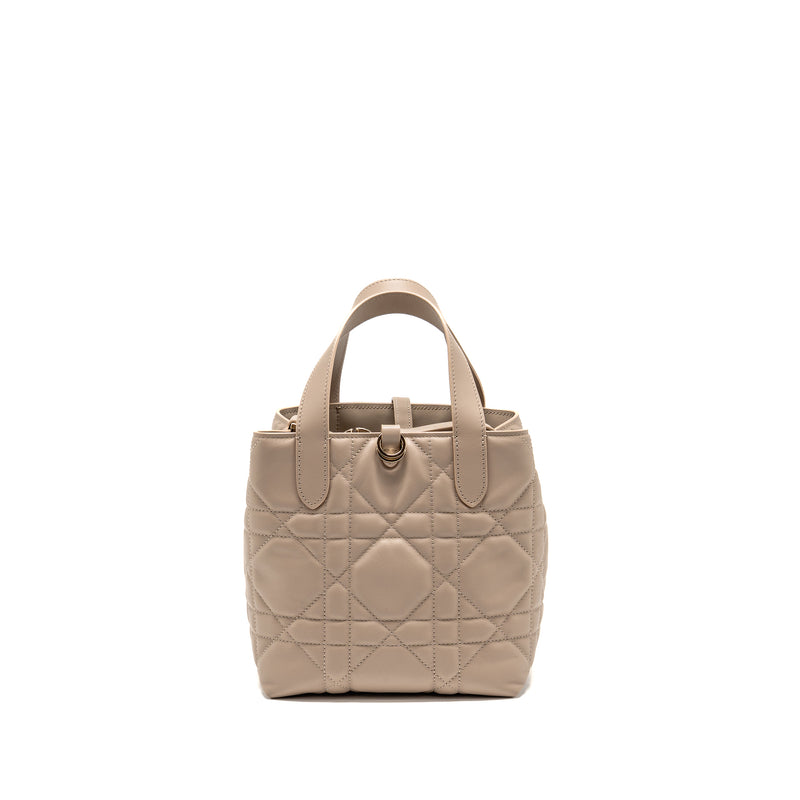Dior Small Toujours Tote Bag Macrocannage Calfskin Powder Beige LGHW