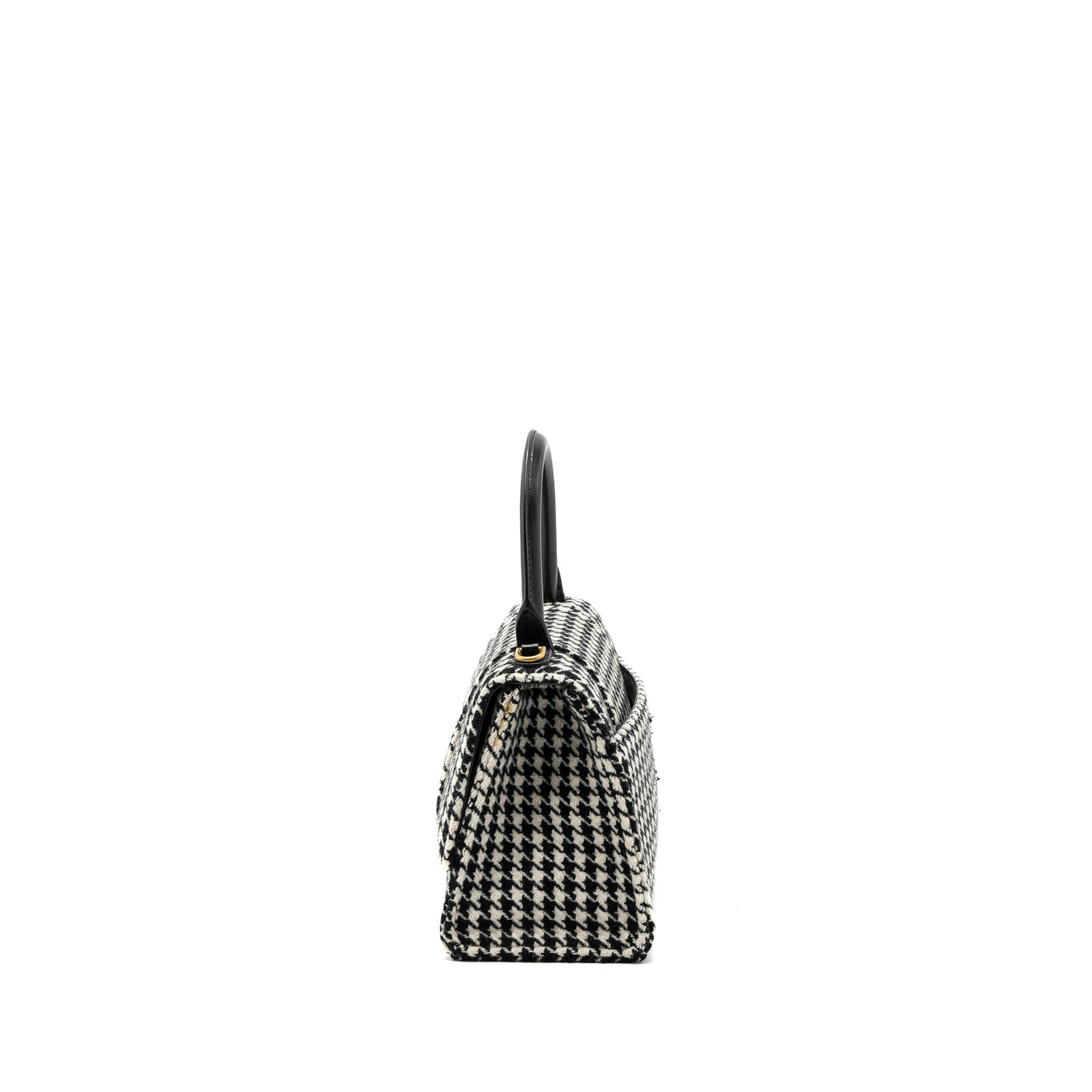 BALENCIAGAバレンシアガ　Hourglass Houndstooth Balenciaga Hourglass S Wool Houndstooth Black/White GHW