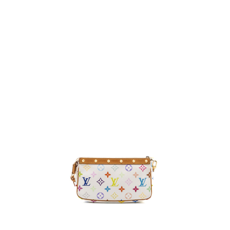 Louis Vuitton White Multicolor Canvas Pochette Accessories