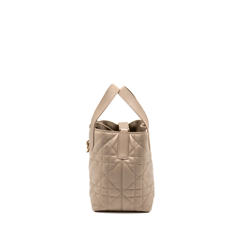 Dior Small Toujours Tote Bag Macrocannage Calfskin Powder Beige LGHW