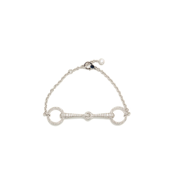 Hermes Size SH Filet d’Or Bracelet White Gold Diamonds