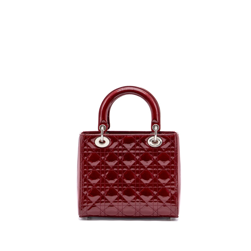 Dior Medium Lady Dior Patent Red SHW