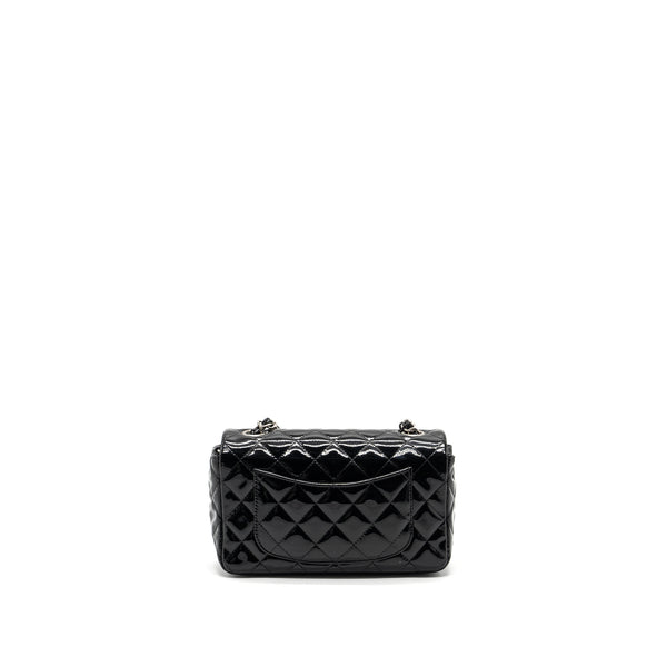 Chanel Mini Rectangular Flap Bag Patent Black SHW