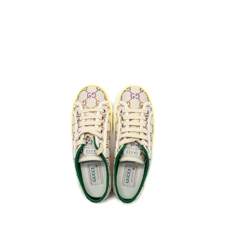 Gucci Size 37.5 Tennis 1977 Sneaker Canvas/ Crystal Multicolour