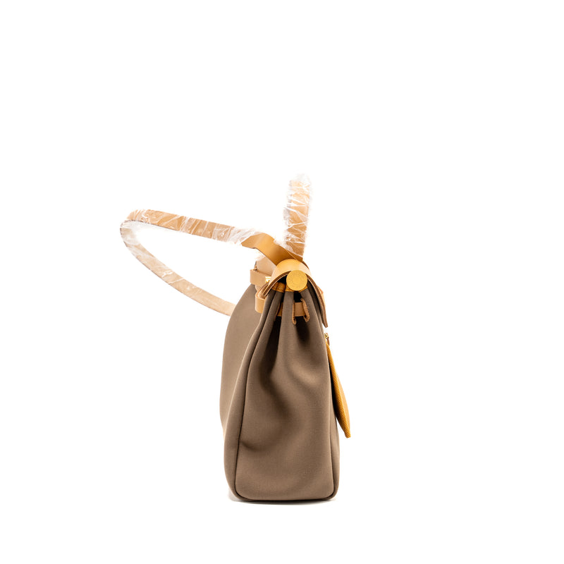 Hermes Herbag31 zip bag canvas / hunter etoupe / natural sable GHW stamp U