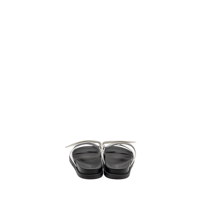 Hermes Size 39 Chypre Sandals White/Black