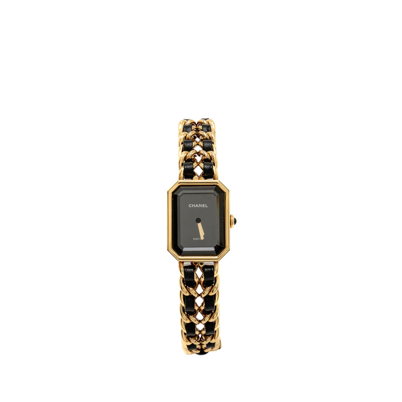 Chanel Size S Premiere Edition Originale Watch Coated Yellow Gold Black Model: H6951