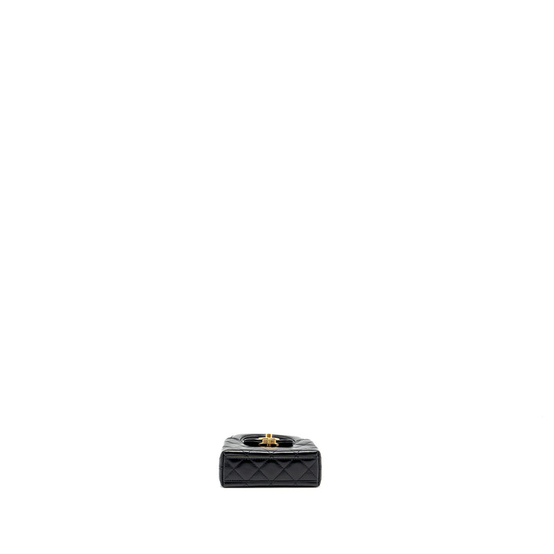 Chanel 24p Mini Nano Kelly Shopper Calfskin Black GHW(Microchip)