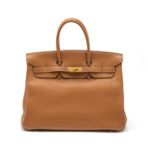 Hermes Birkin 35 Togo Gold GHW Square I