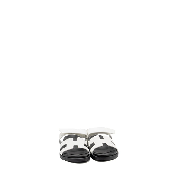Hermes Size 39 Chypre Sandals White/Black