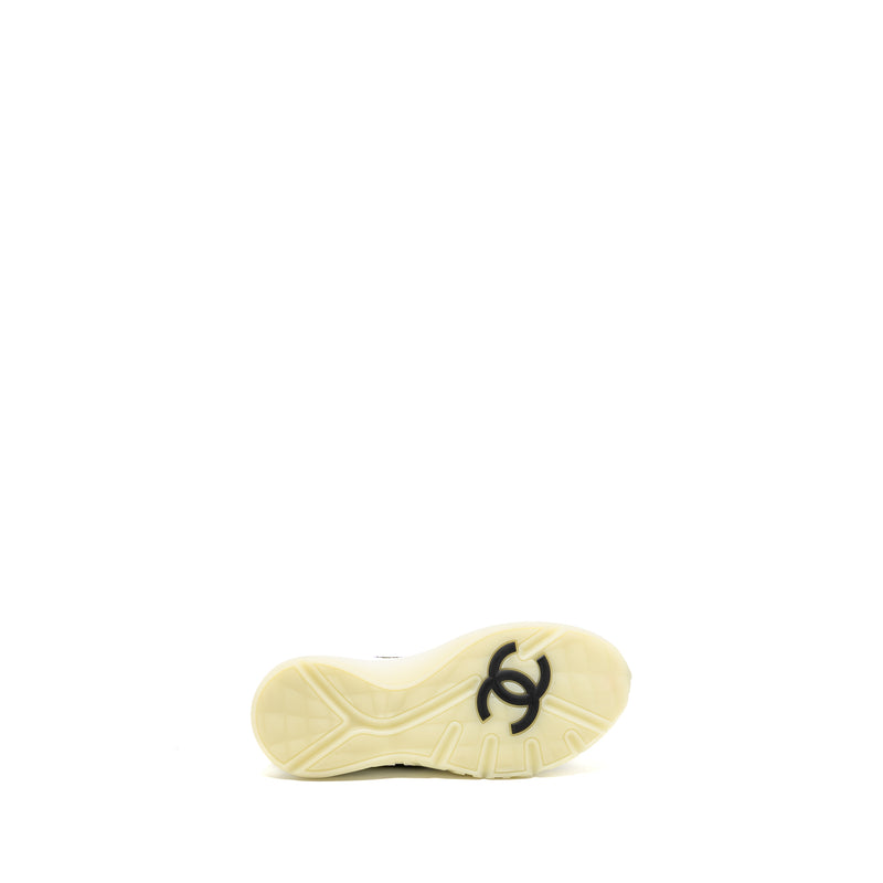 Chanel Size 37 CC and Letter Logo Sneakers Suede/Fabric Black/White