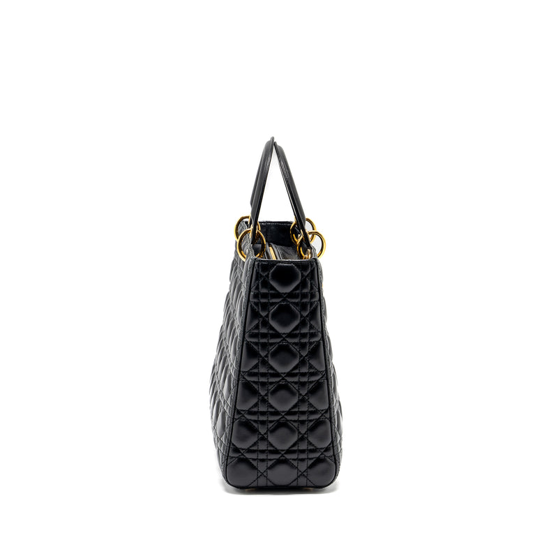 Dior Large Lady Dior Lambskin Black GHW