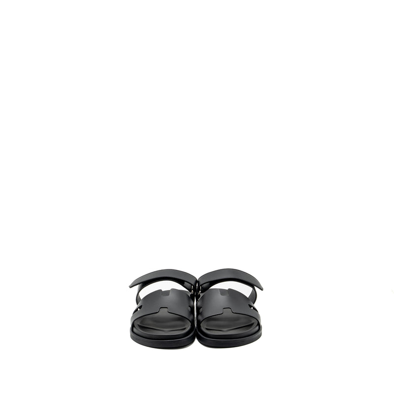 Hermes Size 44 Chypre Sandals Calfskin Black