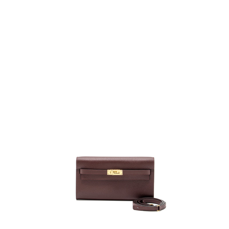 Hermes Kelly To Go Epsom 57 Bordeaux GHW Stamp U