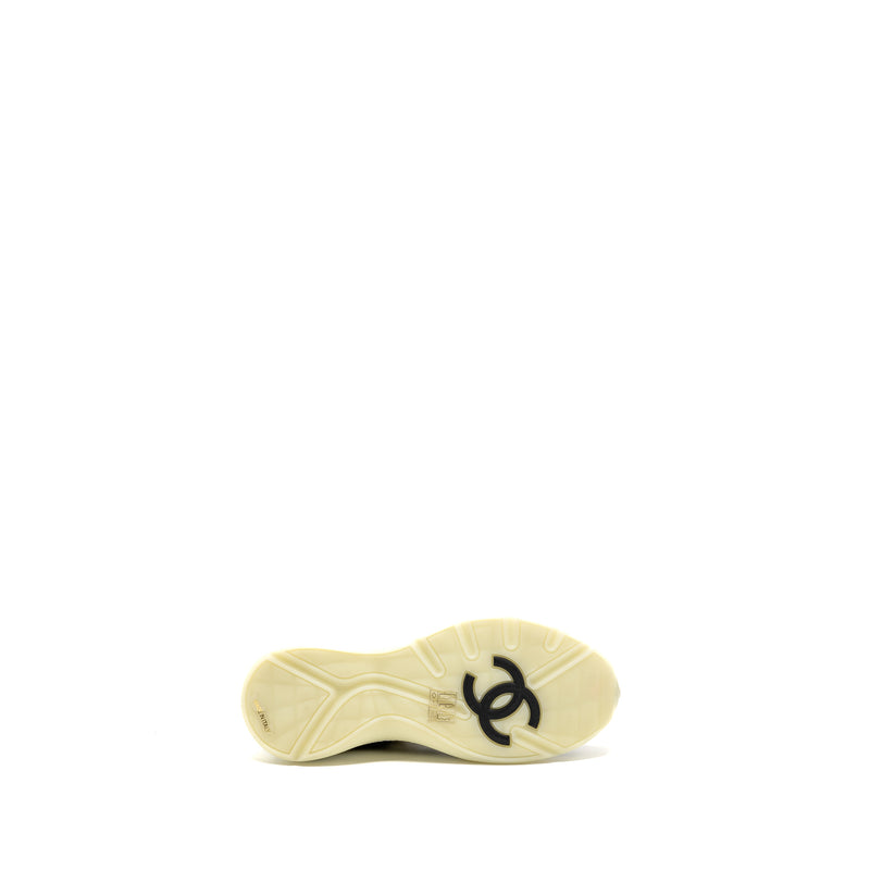 Chanel Size 37 CC and Letter Logo Sneakers Suede/Fabric Black/White