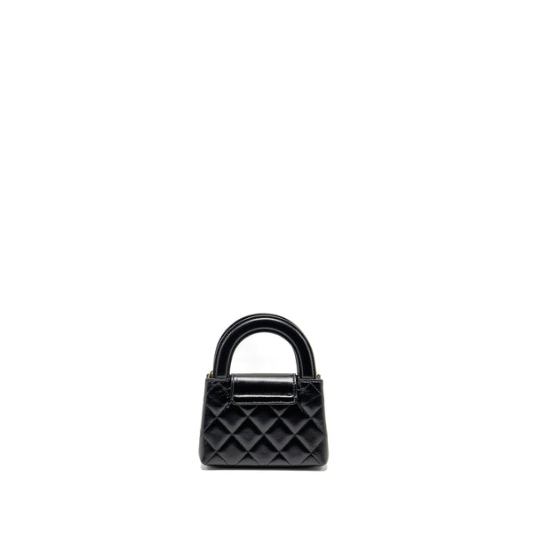 Chanel 24p Mini Nano Kelly Shopper Calfskin Black GHW (Microchip)