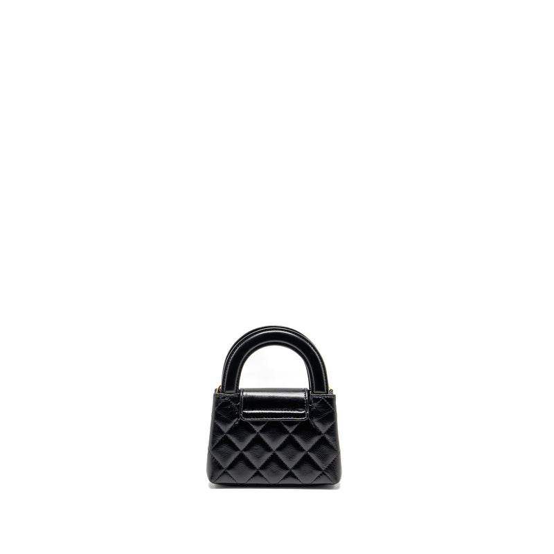 Chanel 24p Mini Nano Kelly Shopper Calfskin Black GHW (Microchip)