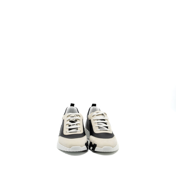 Hermes size 41 men’s bouncing sneakers leather Black/ white multicolour