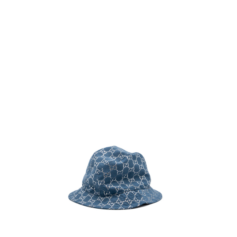 GUCCI Large Lame GG Bucket Hat Wool turquoise/silver