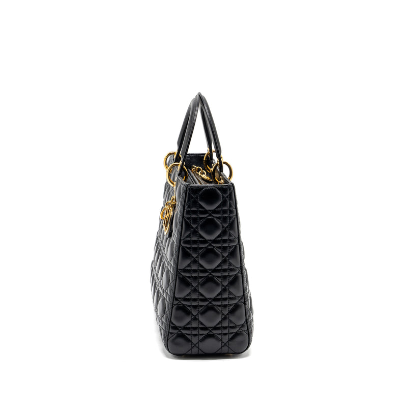 Dior Large Lady Dior Lambskin Black GHW