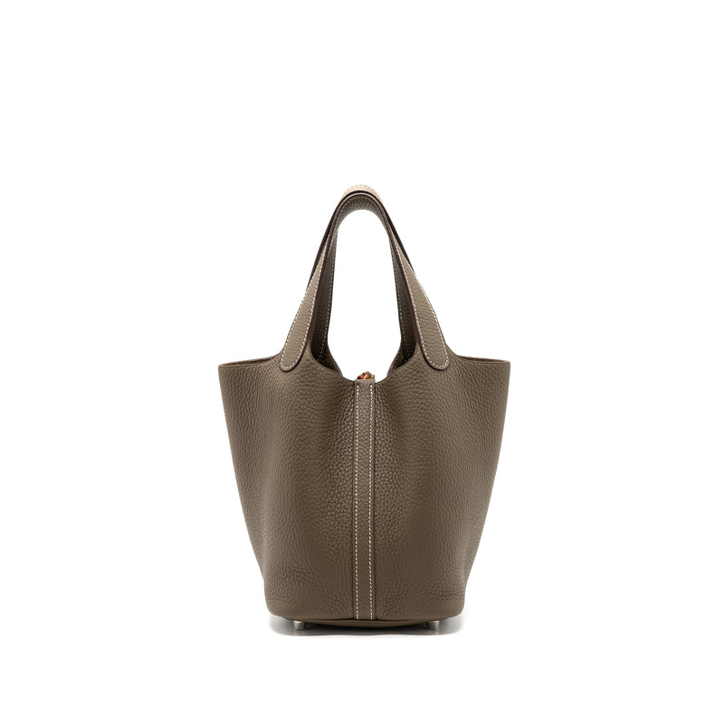 Hermes picotin 18 lock bag clemence etoupe SHW stamp Z