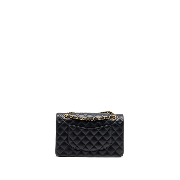 Chanel medium classic double flap bag lambskin Black GHW