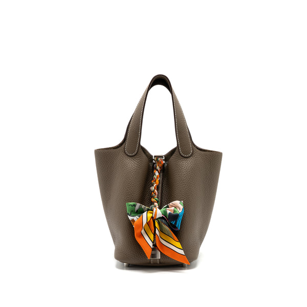 Hermes picotin 18 lock bag clemence etoupe SHW stamp Z