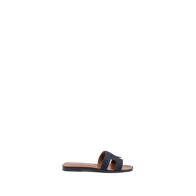 Hermes Size 36.5 Oran Sandals Bleu Brut
