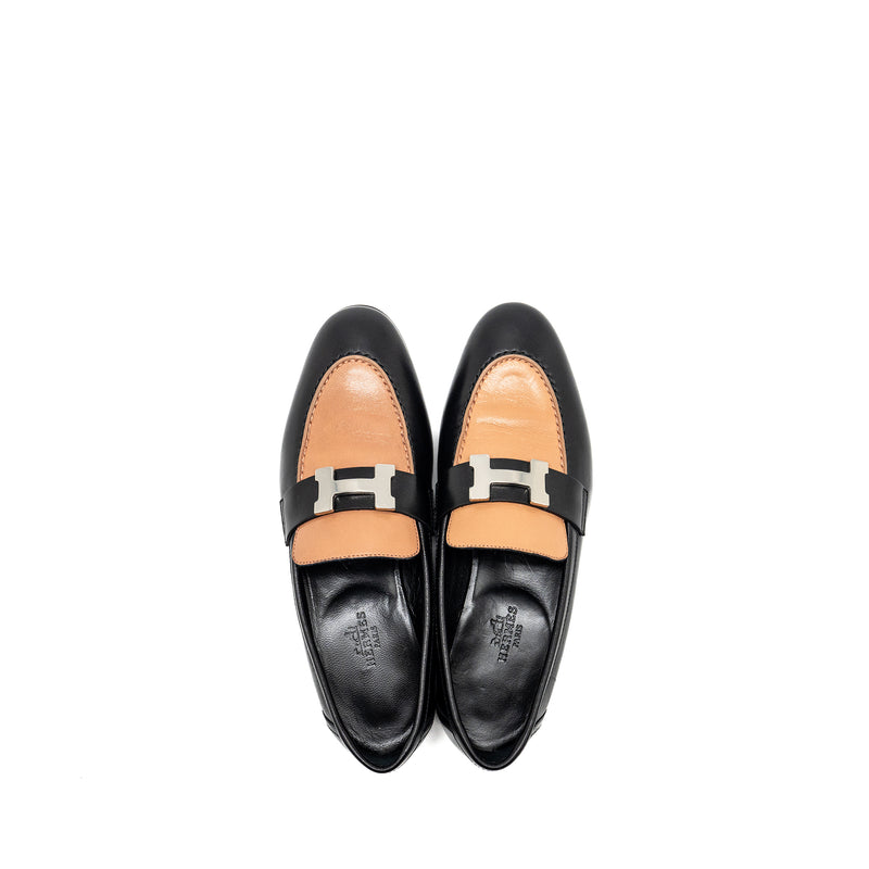 Hermes Size 34 Mocassin Femme Paris Loafer Black/Rose SHW