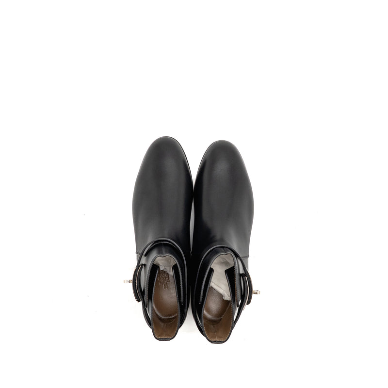 Hermes Size 39 Neo Ankle Boot Calfskin Black SHW