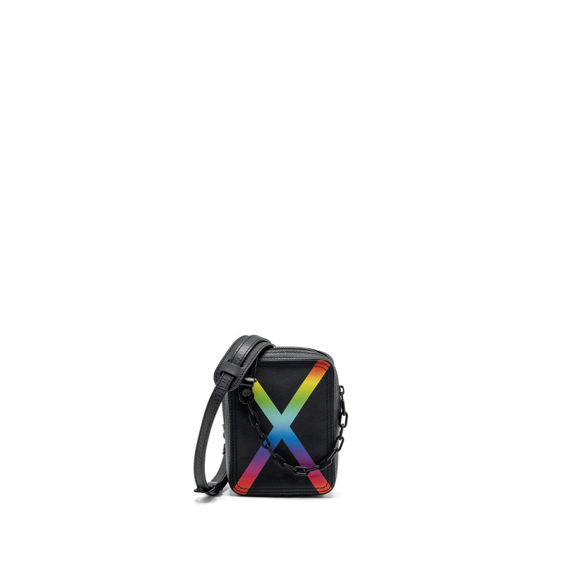 Louis Vuitton Danube Messenger Bag Taiga Black/Rainbow Black Hardware