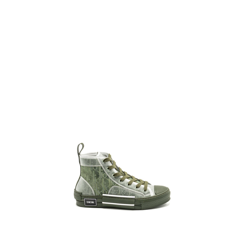 Dior Size 39 B23 Oblique High-top Sneaker Green/Oblique