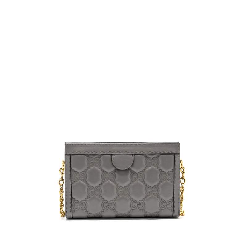 Gucci chain crossbody bag calfskin grey LGHW