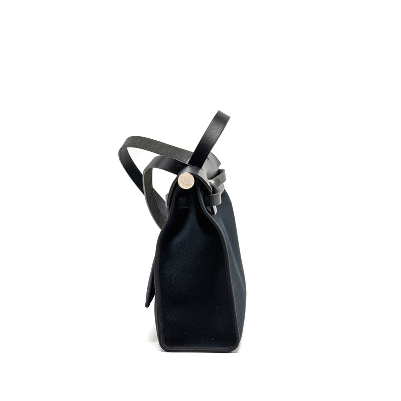 Hermes Herbag 31 Zip Bag canvas / hunter leather black SHW stamp C