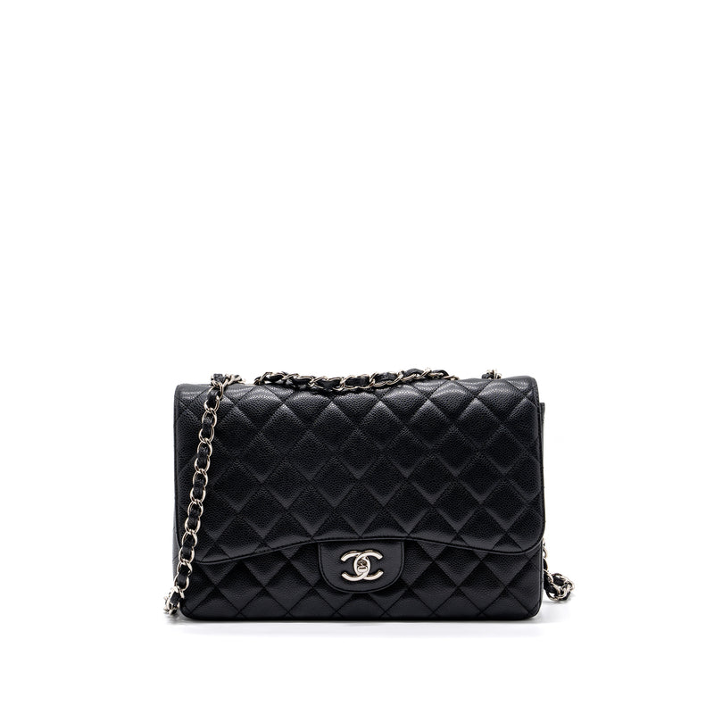 Chanel Classic Flap Wallet Quilted Lambskin Silver-tone Black in