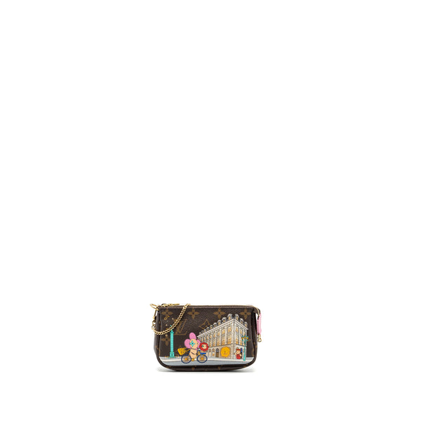 Louis Vuitton Mini Pochette Holiday limited print monogram canvas GHW