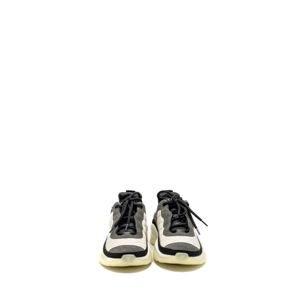 Chanel Size 37 CC and Letter Logo Sneakers Suede/Fabric Black/White