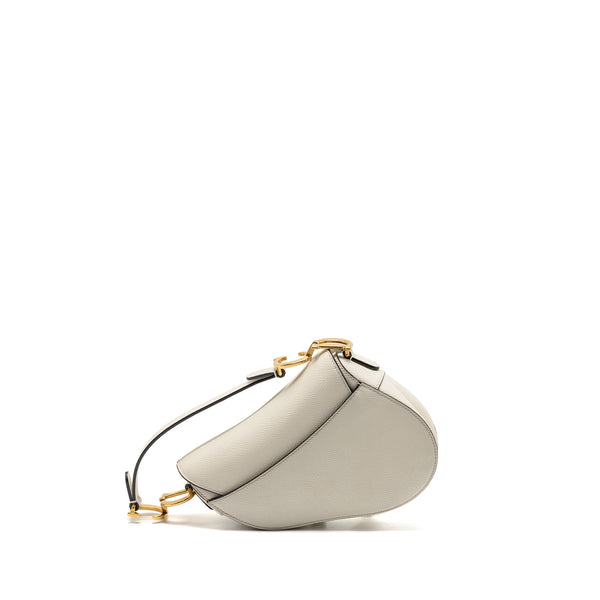Dior Mini Saddle Bag calfskin white GHW