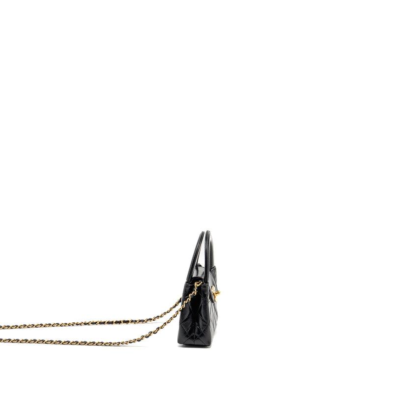 Chanel 24p Mini Nano Kelly Shopper Calfskin Black GHW (Microchip)