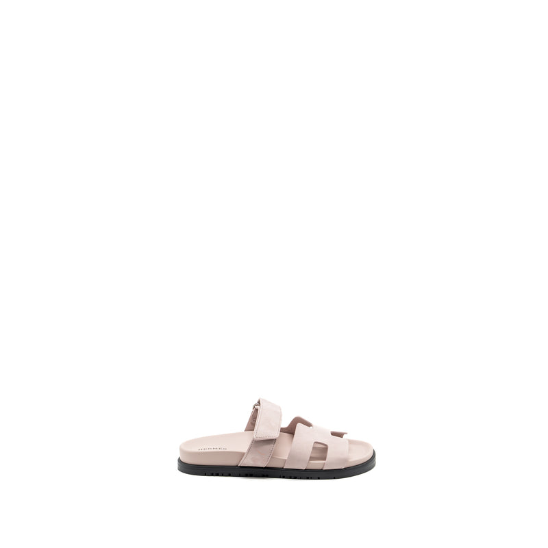 Hermes size 36.5 chypre sandals suede / mauve pale