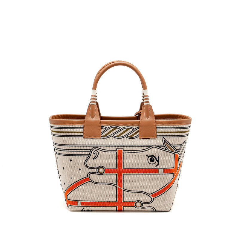 Hermes Steeple 25 canvas/ swift beige / gold SHW stamp B